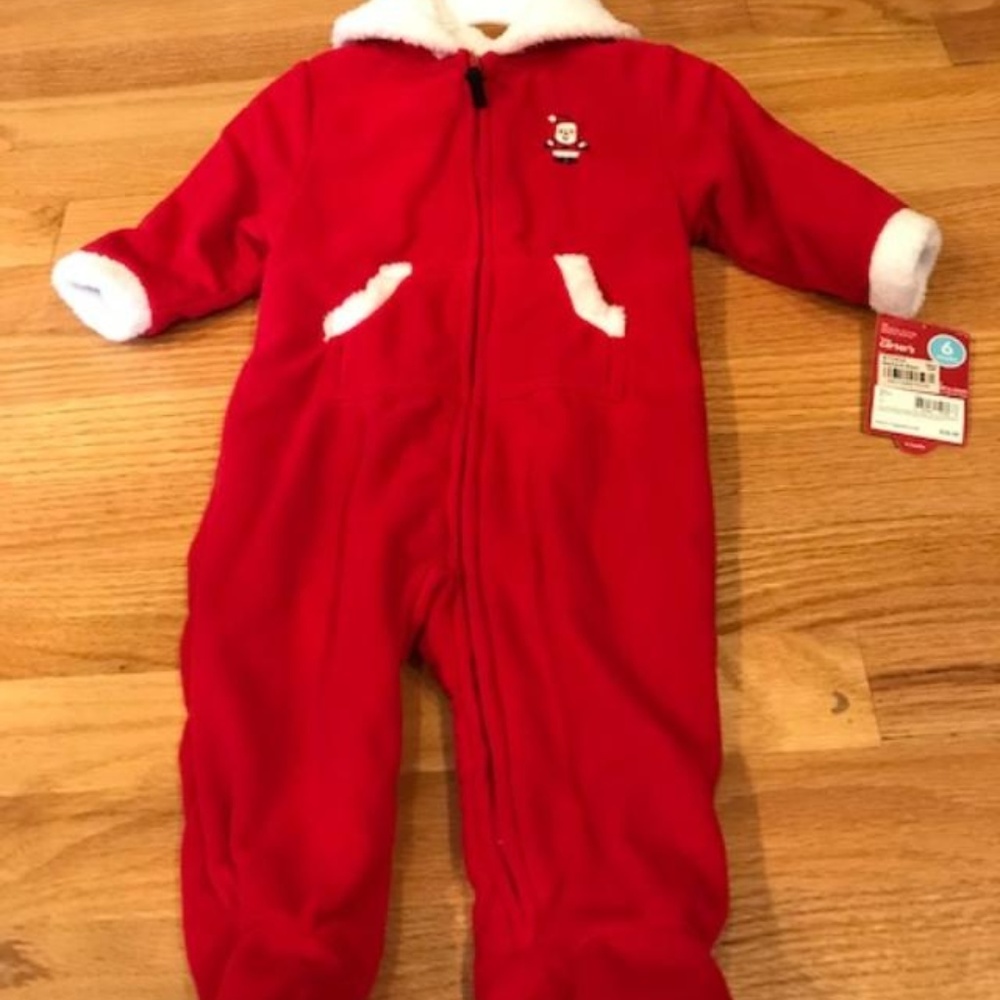 NEW CARTER'S ONE PIECE HOODED HOLIDAY OUTFIT-6 MTH